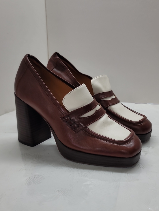 Sezane Shoes - Sezane Jessie heeled loafers Brown and White Loafers size Size 39 US 9